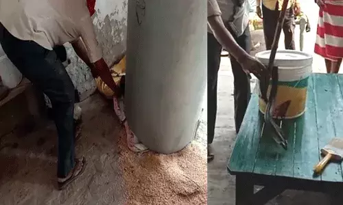 గోధుమలు తీద్దామని డ్రమ్ములోకి చూసే సరికి..