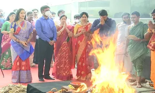 లోక కళ్యాణార్థం టీవీ5 ప్రధాన కార్యాలయంలో విజయచాముండీ హోమం