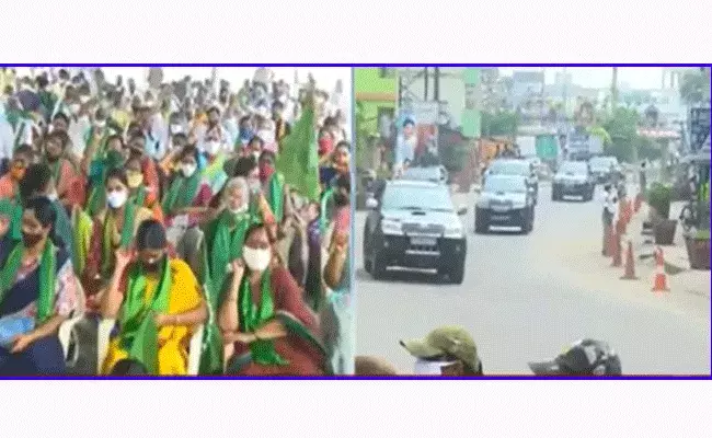 జగన్‌ కాన్వాయ్‌కి‌ అన్నదాతల నిరసన సెగ