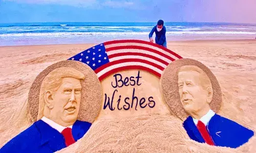 అమెరికా అధ్యక్షుడికి ఇండియా కళాకారుడి విషెస్