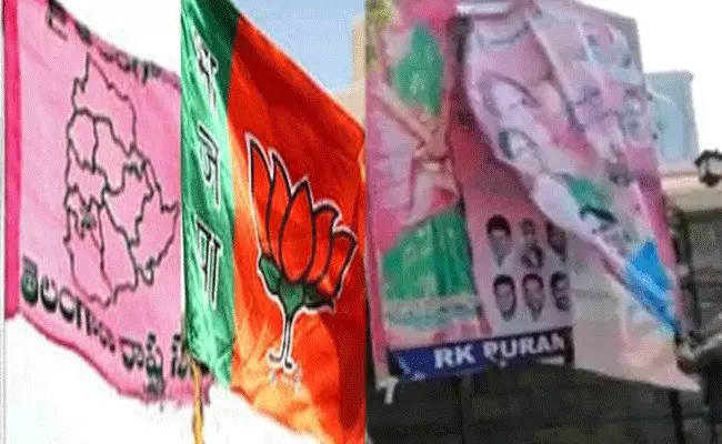 గ్రేటర్లో టీఆర్ఎస్, బీజేపీ మధ్య ఫ్లెక్సీ వార్ గ్రేటర్లో టీఆర్ఎస్, బీజేపీ మధ్య ఫ్లెక్సీ వార్
