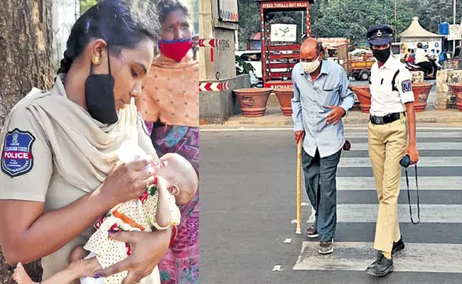 హాట్సాఫ్ : మానవత్వం చాటుకున్న మహిళా కానిస్టేబుళ్లు!