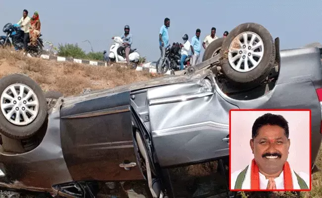 మాజీ ఎమ్మెల్యే దొంతి మాధవరెడ్డికి తృటిలో తప్పిన ప్రమాదం