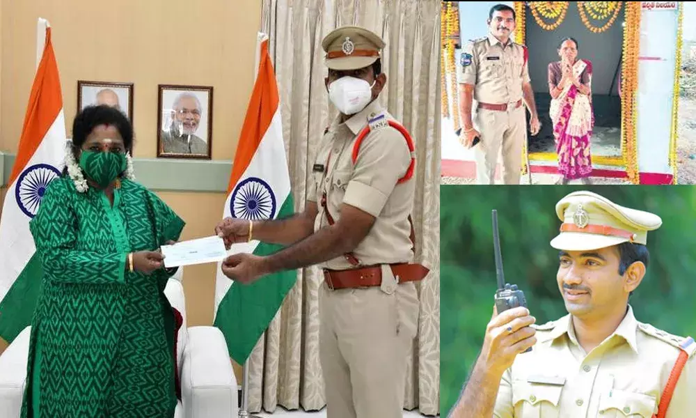 ఎస్ఐ సతీష్ ను అభినందించిన గవర్నర్ తమిళిసై.. రాజ్భవన్కు పిలిపించి సత్కారం! ఎస్ఐ సతీష్ ను అభినందించిన గవర్నర్ తమిళిసై.. రాజ్భవన్కు పిలిపించి సత్కారం!