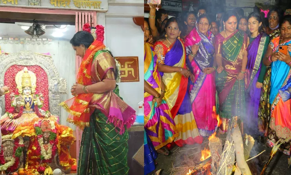 భాగ్యలక్ష్మీ ఆలయంలో ప్రత్యేక పూజలు చేసిన ఎమ్మెల్సీ కవిత