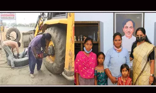 మహిళను మెకానిక్గా మార్చిన పేదరికం.. అండగా నిలిచిన ఎమ్మెల్సీ కవిత మహిళను మెకానిక్గా మార్చిన పేదరికం.. అండగా నిలిచిన ఎమ్మెల్సీ కవిత