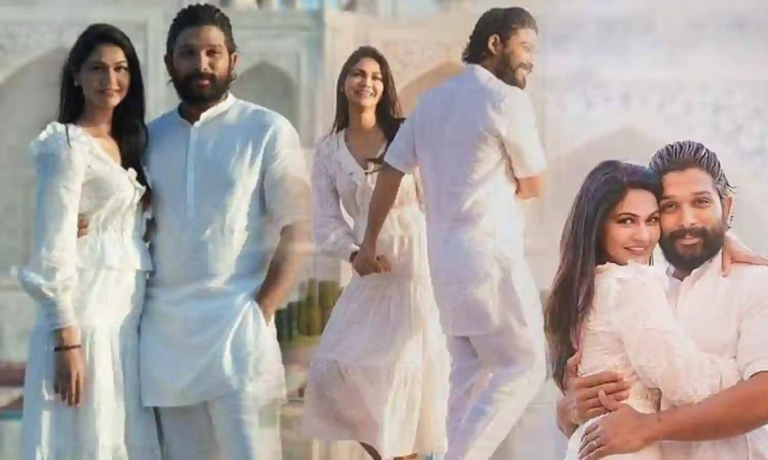అందాల తాజ్ ముందు అల్లు జంట..! అందాల తాజ్ ముందు అల్లు జంట..!