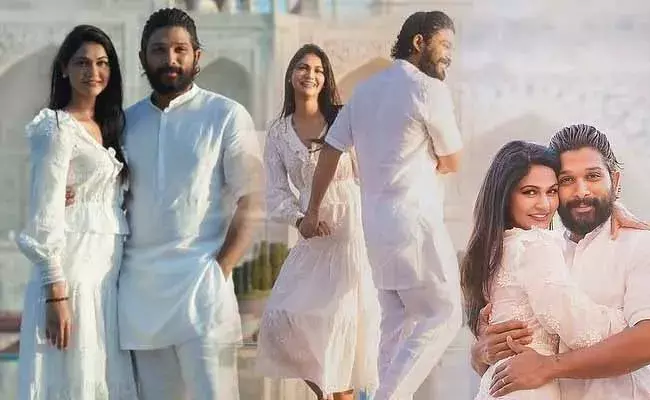 అందాల తాజ్ ముందు అల్లు జంట..!