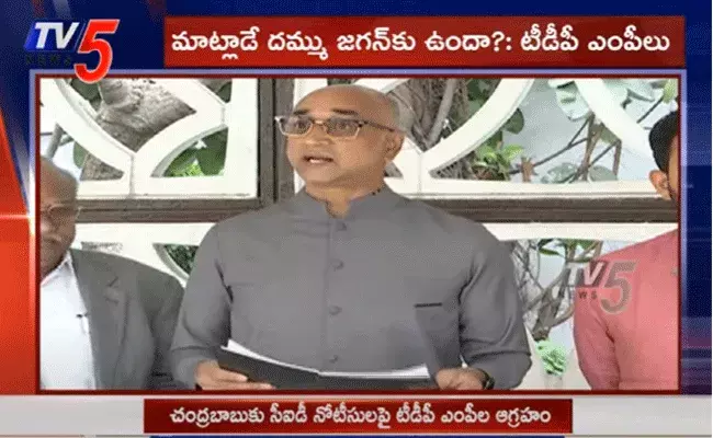 తనపై ఉన్న కేసుల గురించి మాట్లాడే దమ్ము జగన్కు ఉందా? : టీడీపీ ఎంపీలు తనపై ఉన్న కేసుల గురించి మాట్లాడే దమ్ము జగన్కు ఉందా? : టీడీపీ ఎంపీలు