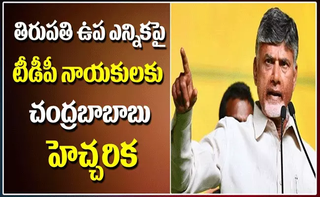 తిరుపతి బైపోల్స్.. టీడీపీ నేతలకు చంద్రబాబు హెచ్చరిక తిరుపతి బైపోల్స్.. టీడీపీ నేతలకు చంద్రబాబు హెచ్చరిక