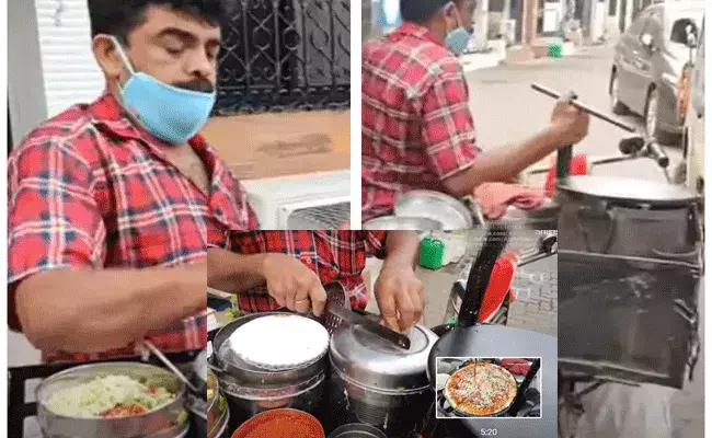 వేడి వేడి దోశ.. వేసేస్తా సైకిల్ మీద.. వీడియో వైరల్ వేడి వేడి దోశ.. వేసేస్తా సైకిల్ మీద.. వీడియో వైరల్