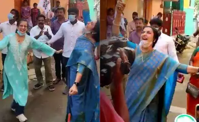 తమిళనాడు ఎన్నికలు.. తీన్మార్‌ స్టెప్పులేసిన కమల్‌ కూతురు, సుహాసిని.!