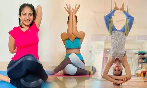 International Yoga Day 2021: అందమైన భామల యోగా విన్యాసాలు..!