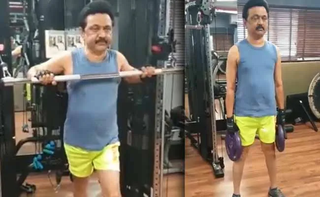 జిమ్లో కండలు కరిగిస్తూ.. చెమటలు చిందిస్తున్న తమిళనాడు సీఎం ..! జిమ్లో కండలు కరిగిస్తూ.. చెమటలు చిందిస్తున్న తమిళనాడు సీఎం ..!
