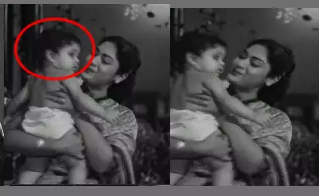 సావిత్రి ఎత్తుకున్న ఈ చిన్నారిని గుర్తుపట్టారా.. టాలీవుడ్‎లో స్టార్ హీరో