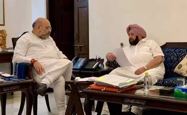 Amarinder singh : అమిత్ షాతో కెప్టెన్ అమరీందర్ సింగ్ భేటి...! Amarinder singh : అమిత్ షాతో కెప్టెన్ అమరీందర్ సింగ్ భేటి...!