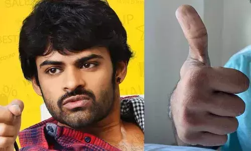 Sai Dharam Tej Tweet : సాయి తేజ్ ట్వీట్.. థంబ్స్ అప్సింబల్ చూపిస్తూ..! Sai Dharam Tej Tweet : సాయి తేజ్ ట్వీట్.. థంబ్స్ అప్సింబల్ చూపిస్తూ..!