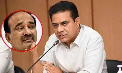 KTR On Etela : ఈటెల..  జై శ్రీరామ్, జై మోదీ అని ఎందుకు అనడం లేదు : కేటీఆర్ KTR On Etela : ఈటెల..  జై శ్రీరామ్, జై మోదీ అని ఎందుకు అనడం లేదు : కేటీఆర్