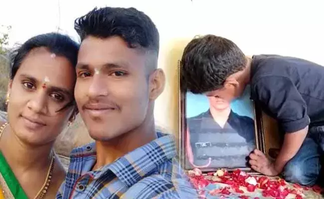 స్వగ్రామానికి సాయితేజ పార్థివదేహం.. సొమ్మసిల్లి పడిపోయిన అతని భార్య స్వగ్రామానికి సాయితేజ పార్థివదేహం.. సొమ్మసిల్లి పడిపోయిన అతని భార్య