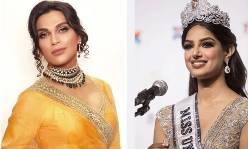 Transwoman Saisha Shinde: ట్రాన్స్ ఉమెన్ డిజైన్ చేసిన గౌనులో మిస్ యూనివర్స్ మెరిసెన్.. Transwoman Saisha Shinde: ట్రాన్స్ ఉమెన్ డిజైన్ చేసిన గౌనులో మిస్ యూనివర్స్ మెరిసెన్..