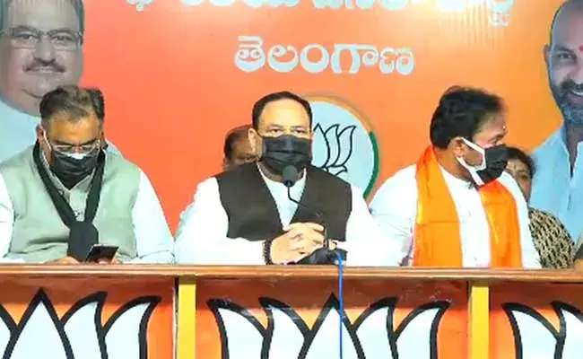 JP Nadda : హుజురాబాద్‌,దుబ్బాక ఫలితాలతో కేసీఆర్ మతి తప్పింది : జేపీ నడ్డా