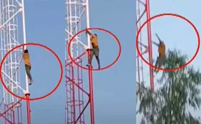 Mahbubnagar : భార్య కాపురానికి రావడంలేదని.. సెల్ టవర్ ఎక్కి తిరిగి దిగుతుండగా..! Mahbubnagar : భార్య కాపురానికి రావడంలేదని.. సెల్ టవర్ ఎక్కి తిరిగి దిగుతుండగా..!