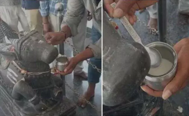 Nandi Drinking Milk: ఇదెక్కడి వింత..! నందీశ్వరుడు పాలు తాగుతున్నాడు.. 27 ఏళ్ల క్రితం..