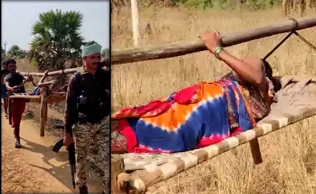 Chhattisgarh: మానవత్వం చాటుకున్న డీఆర్జీ జవాన్లు.. గర్భిణిని మంచంపై మోసుకెళ్లి.. Chhattisgarh: మానవత్వం చాటుకున్న డీఆర్జీ జవాన్లు.. గర్భిణిని మంచంపై మోసుకెళ్లి..