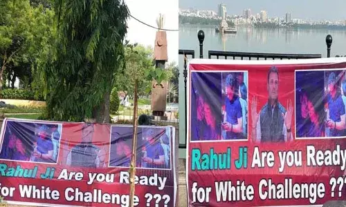 Rahul Gandhi : రాహుల్‌గాంధీకి వైట్‌ ఛాలెంజ్‌ సవాల్‌ .. కలకలం రేపుతున్న ఫ్లెక్సీలు