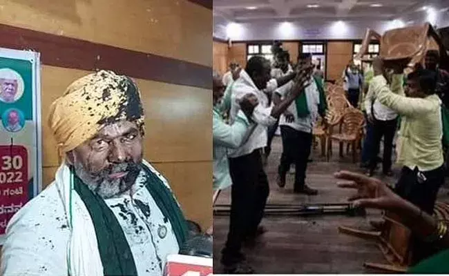 Rakesh Tikait: బీకేయూ చీఫ్ రాకేష్ తికాయత్పై ఇంక్ ఎటాక్.. ప్రెస్ మీట్లోనే.. Rakesh Tikait: బీకేయూ చీఫ్ రాకేష్ తికాయత్పై ఇంక్ ఎటాక్.. ప్రెస్ మీట్లోనే..