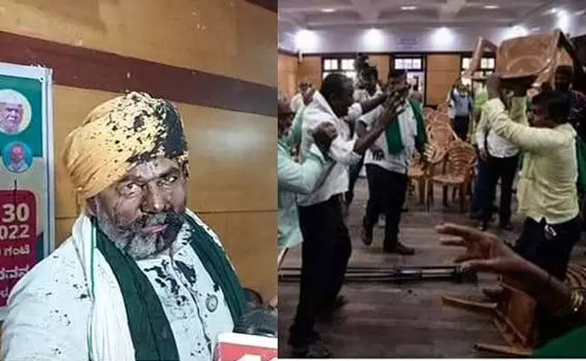 Rakesh Tikait: బీకేయూ చీఫ్ రాకేష్ తికాయత్పై ఇంక్ ఎటాక్.. ప్రెస్ మీట్లోనే.. Rakesh Tikait: బీకేయూ చీఫ్ రాకేష్ తికాయత్పై ఇంక్ ఎటాక్.. ప్రెస్ మీట్లోనే..