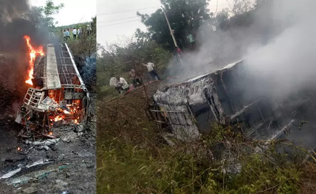 Karnataka: కర్ణాటకలో ఘోర రోడ్డు ప్రమాదం.. 8 మంది సజీవ దహనం.. Karnataka: కర్ణాటకలో ఘోర రోడ్డు ప్రమాదం.. 8 మంది సజీవ దహనం..