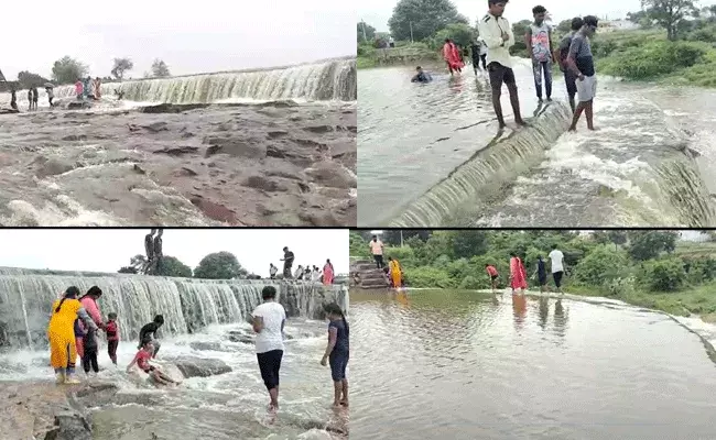 Shamshabad : శంషాబాద్‌లో జలకళ.. కనువిందు చేస్తున్న వాటర్ ఫాల్స్..