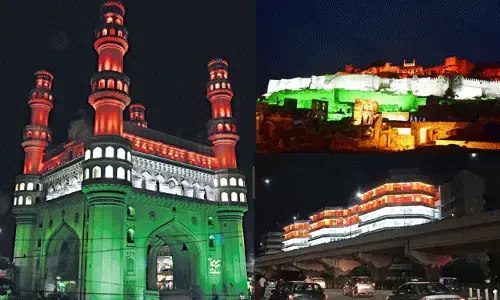 Hyderabad : త్రివర్ణ కాంతులతో వెలిగిపోతున్న హైదరాబాద్..