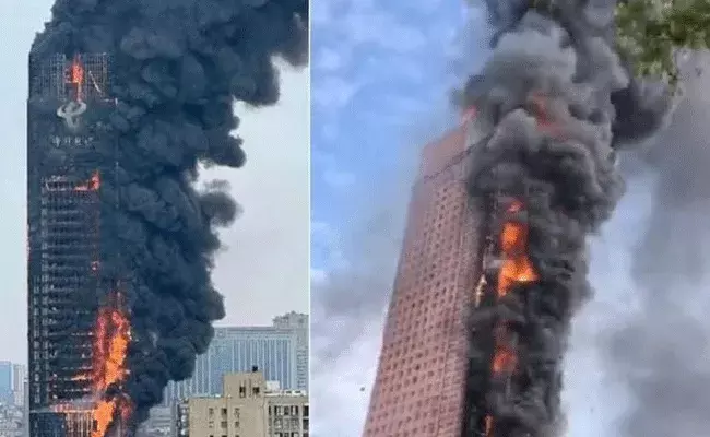 China : పన్నెండు అంతస్థుల్లో ఎగిసిపడుతున్న మంటలు.. China : పన్నెండు అంతస్థుల్లో ఎగిసిపడుతున్న మంటలు..