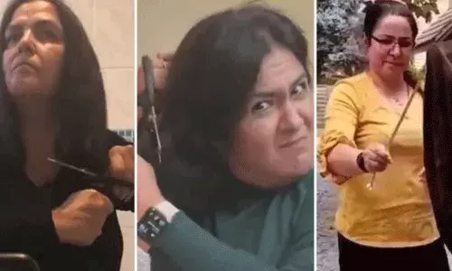 Iran : జుట్టు కత్తిరించుకొని.. హిజాబ్ను కాల్చివేస్తున్న ఇరాన్ మహిళలు.. Iran : జుట్టు కత్తిరించుకొని.. హిజాబ్ను కాల్చివేస్తున్న ఇరాన్ మహిళలు..