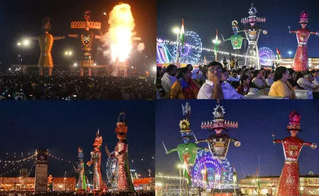 Dussehra Celebrations : కశ్మీర్ నుంచి కన్యాకుమారీ వరకు.. రావణ దహన కార్యక్రమాలు.. Dussehra Celebrations : కశ్మీర్ నుంచి కన్యాకుమారీ వరకు.. రావణ దహన కార్యక్రమాలు..