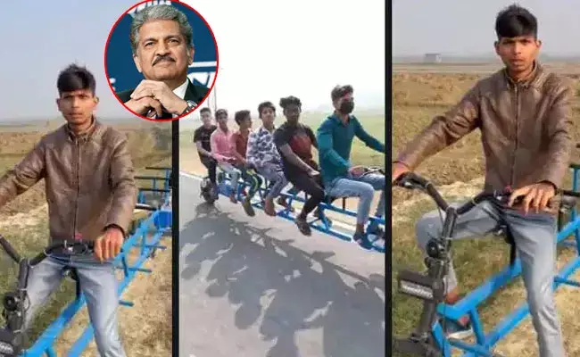 Six-Seater EV bike: ఆనంద్ మహీంద్రా మెచ్చిన దేశీ సిక్స్-సీటర్ ఈవీ బైక్..