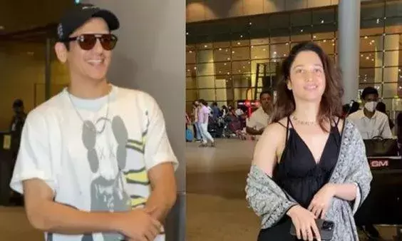 Tollywood : ఎయిర్ పోర్ట్ లో లవ్ జంట... బెరుకు లేదు కానీ, భ్రమలు తొలగించలేదు మరి...