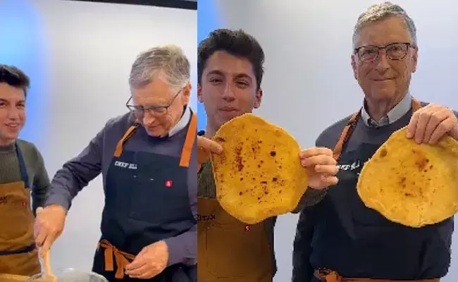 Bill Gates: రోటీ తయారీలో బిల్ గేట్స్ బిజీ.. సెలబ్రిటీ చెఫ్‌తో కలిసి