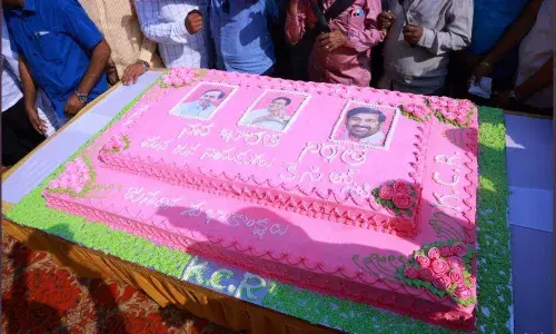 CM KCR : 70 కేజీల కేక్ తో సంబరాలు