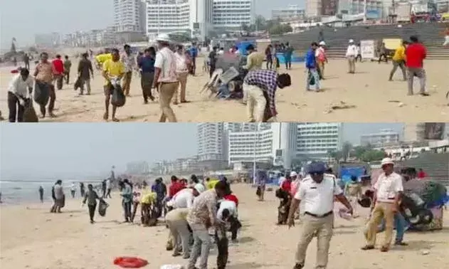 Vishakapatnam: తాగి తూలారు... చివరకు చీపుర్లు పట్టి... Vishakapatnam: తాగి తూలారు... చివరకు చీపుర్లు పట్టి...