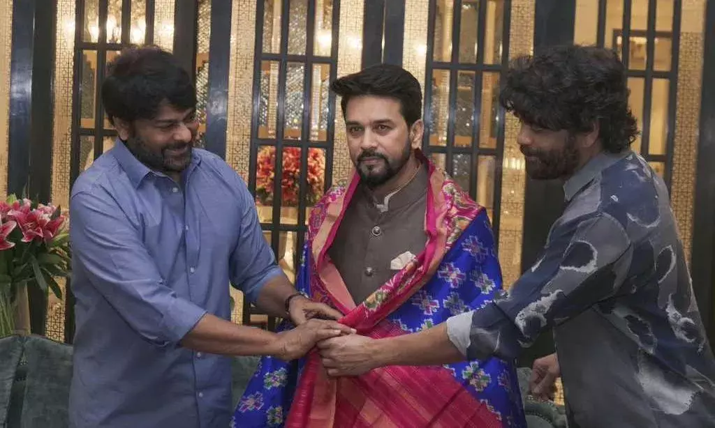 Megastar: అనురాగ్ ఠాకూర్తో మెగాస్టార్ భేటీ Megastar: అనురాగ్ ఠాకూర్తో మెగాస్టార్ భేటీ