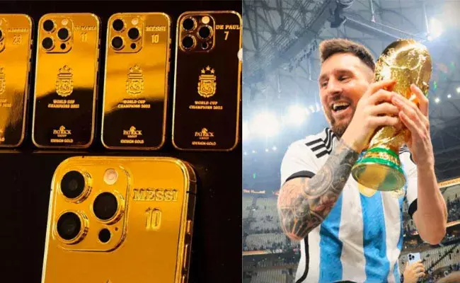 Messi gifts: జట్టుకు మెస్సీ గోల్డ్ గిప్ట్.. 35 బంగారు ఐఫోన్లు బహుమతిగా..