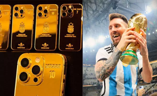 Messi gifts: జట్టుకు మెస్సీ గోల్డ్ గిప్ట్.. 35 బంగారు ఐఫోన్లు బహుమతిగా.. Messi gifts: జట్టుకు మెస్సీ గోల్డ్ గిప్ట్.. 35 బంగారు ఐఫోన్లు బహుమతిగా..