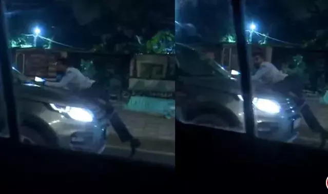అర్ధరాత్రి ఎంపీ కారు హల్ చల్... బానెట్ పై ఓ వ్యక్తిని వేళాడదీసి.. అర్ధరాత్రి ఎంపీ కారు హల్ చల్... బానెట్ పై ఓ వ్యక్తిని వేళాడదీసి..