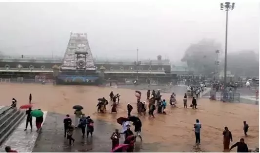 AP : తిరుమలలో భారీ వర్షం AP : తిరుమలలో భారీ వర్షం