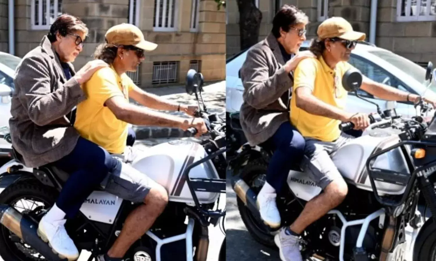 బైక్ పై బిగ్ బీ... రయ్యి మంటూ షూటింగ్ స్పాట్ కి... బైక్ పై బిగ్ బీ... రయ్యి మంటూ షూటింగ్ స్పాట్ కి...