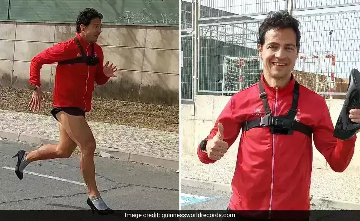 హీల్స్ తో పరుగెత్తి స్పెయిన్ వ్యక్తి గిన్నిస్ రికార్డ్
