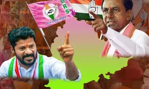 Telangana: కాంగ్రెస్, బీఆర్ఎస్ మధ్య పవర్ వార్ Telangana: కాంగ్రెస్, బీఆర్ఎస్ మధ్య పవర్ వార్
